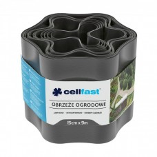 Садова огорожа Cellfast стрічка газонна, бордюрна, хвиляста, 15смх9м, графіт (30-052)