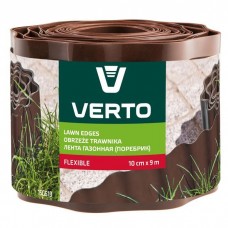 Садова огорожа Verto стрічка газонна, бордюрна, хвиляста, 10смх9м, коричнева (15G513)
