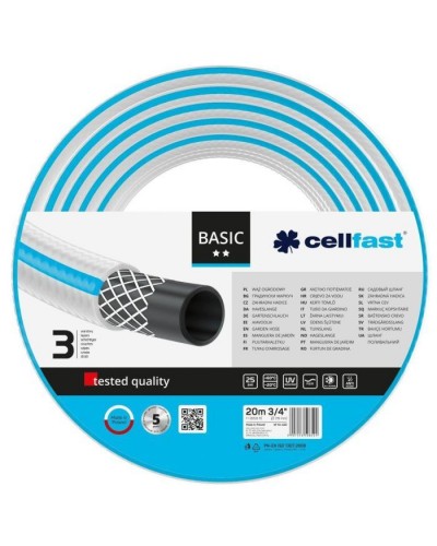 Шланг для поливу Cellfast BASIC, 3/4', 20м, 3 шари, до 25 Бар, -20…+60°C (10-420)