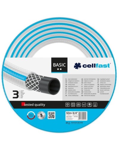 Шланг для поливу Cellfast BASIC, 3/4', 50м, 3 шари, до 25 Бар, -20…+60°C (10-422)
