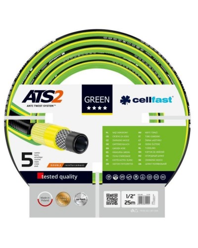 Шланг для поливу Cellfast GREEN ATS, 1/2", 25м, 5 шарів, до 30 Бар, -20…+60°C (15-100)
