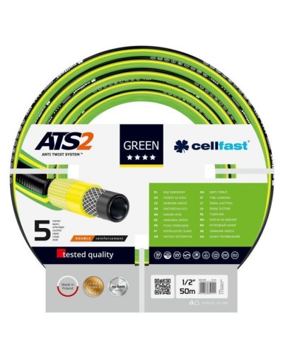 Шланг для поливу Cellfast GREEN ATS, 1/2", 50м, 5 шарів, до 30 Бар, -20…+60°C (15-101)