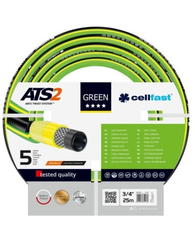 Шланг для поливу Cellfast GREEN ATS, 3/4", 25м, 5 шарів, до 30 Бар, -20…+60°C (15-120)