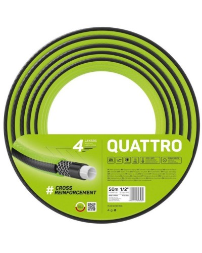 Шланг для поливу Cellfast QUATTRO, 1/2', 50м, 4 шари, до 20 Бар, -10…+50°C (10-063)