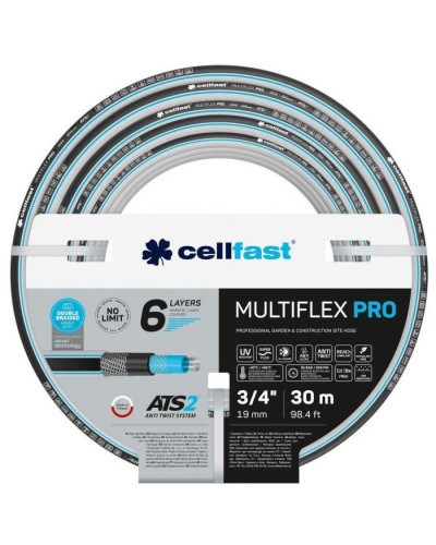 Шланг для поливу Cellfast MULTIFLEX PRO 3/4" 30м, 6 шарів, до 35 Бар, -20…+65°C (13-821)