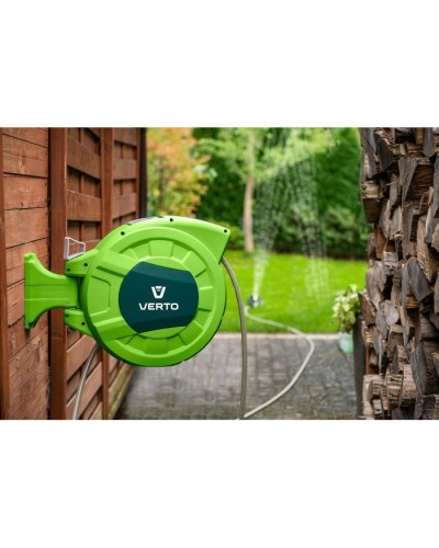 Шланг для поливу Verto на автоматичній котушці, 20м+2м, 1/2" (15G891)