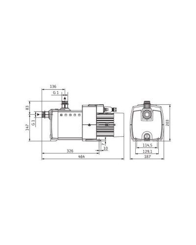 Садовий насос Wilo HiMulti 3-45 P, поверхневий, 4 м3/год, 8 бар, 0.8 кВт, 230V (4194284)