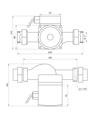 Циркуляційний насос Optima OP25-40-180, G 1 1/4", 10 бар, 180мм, 71Вт, 230В (8120)