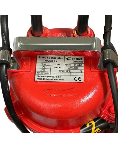 Заглибний насос Optima фекальний WQD 8-12, 8000 л/год, 0.9кВт, 230В (9608)