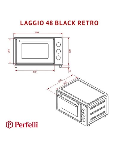 Електропіч Perfelli LAGGIO 48 BLACK RETRO
