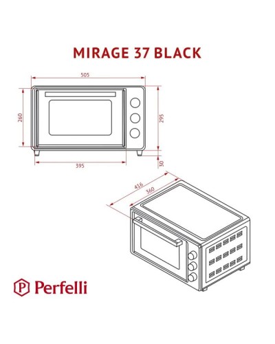 Електропіч Perfelli MIRAGE 37 BLACK