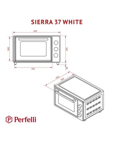 Електропіч Perfelli SIERRA 37 WHITE