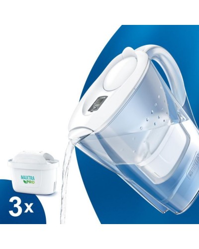 Фільтр-глечик Brita Marella Memo MXPro 2.4л (1.4л води) з фільтр-картриджем 3шт, білий (1052791)