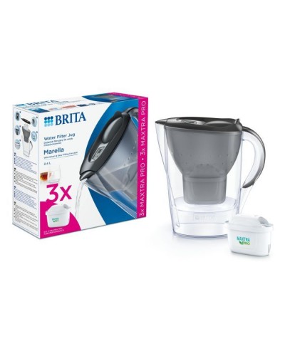 Фільтр-глечик Brita Marella Memo MXPro 2.4л (1.4л води) з фільтр-картриджем 3шт, графіт (1052796)