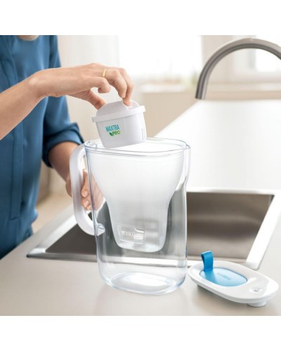 Фільтр-глечик Brita Style LED MXPro 2.4л (1.4л очищеної води) з фільтр-картриджем, синій (1052807)