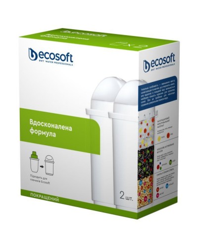 Картридж для фільтра глечика Ecosoft К-т Картриджів для глечиків покращений (2 шт) (4820056800692)