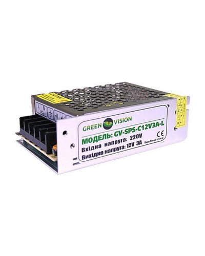 Блок живлення для систем відеоспостереження Greenvision GV-SPS-C 12V3A-L (3447)