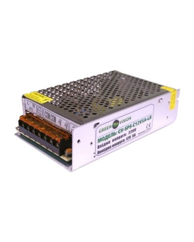 Блок живлення для систем відеоспостереження Greenvision GV-SPS-C 12V5A-LS (3448)