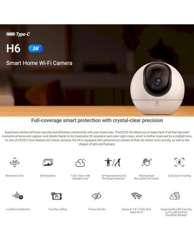 Камера відеоспостереження Ezviz CS-H6-5WF (4.0)