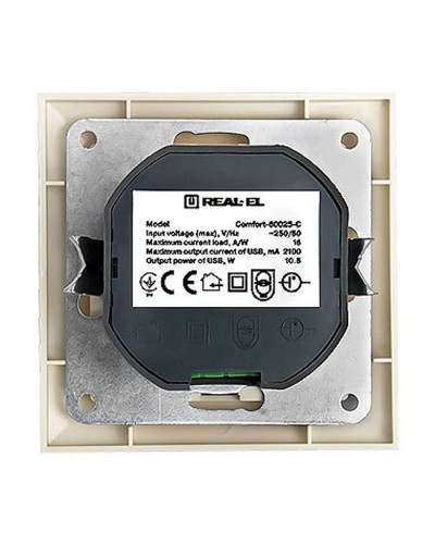 USB розетка REAL-EL Розетка USB (Comfort-60025-C)