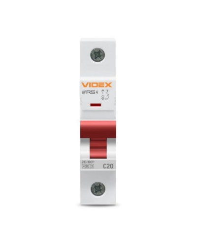 Автоматичний вимикач Videx RS4 RESIST 1п 20А С 4,5кА (VF-RS4-AV1C20)