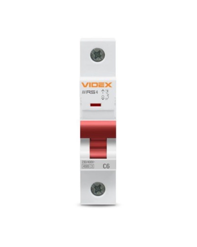 Автоматичний вимикач Videx RS4 RESIST 1п 6А 4,5кА С (VF-RS4-AV1C06)