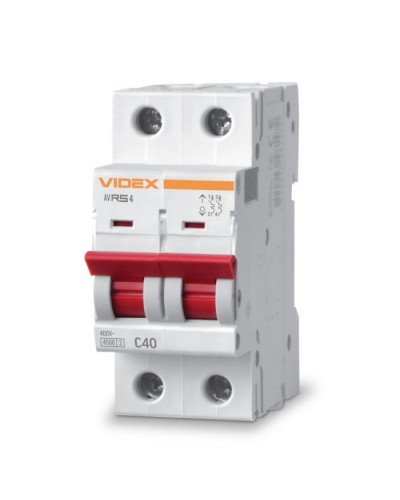Автоматичний вимикач Videx RS4 RESIST 2п 40А С 4,5кА (VF-RS4-AV2C40)