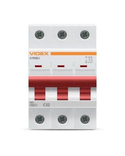 Автоматичний вимикач Videx RS4 RESIST 3п 32А С 4,5кА (VF-RS4-AV3C32)