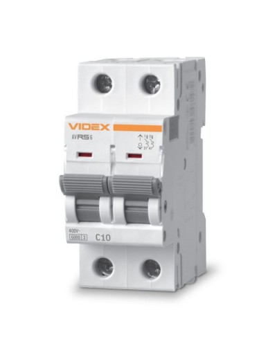 Автоматичний вимикач Videx RS6 RESIST 2п 10А 6кА С (VF-RS6-AV2C10)