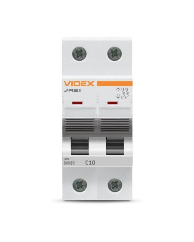 Автоматичний вимикач Videx RS6 RESIST 2п 10А 6кА С (VF-RS6-AV2C10)