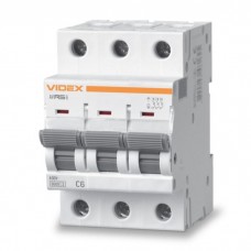 Автоматичний вимикач Videx RS6 RESIST 3п 6А 6кА С (VF-RS6-AV3C06)