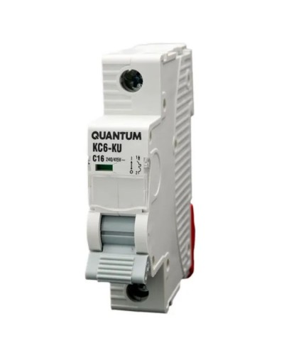 Автоматичний вимикач Quantum 1п С 16A MCB 6kA (2704 / KC6-K/ C/1P/16A-6k)