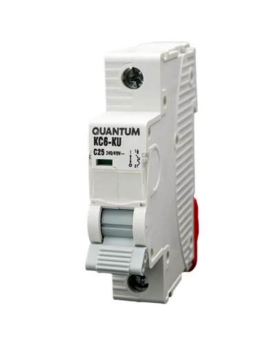 Автоматичний вимикач Quantum 1п С 25А MCB 6kA (2902 / KC6-K/ C/1P/25A-6k)