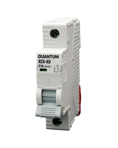 Автоматичний вимикач Quantum 1п С 6А MCB 6kA (2506 / KC6-K/ C/1P/6A-6kA)