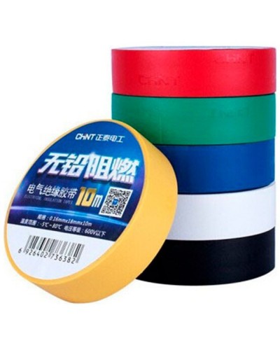 Ізоляційна стрічка CHNT 0.16мм*18мм*10м Blue, 600v, temp -5°С/+ 80°С, 10 шт. (0,16мм*18мм*10м-Bl)