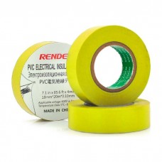 Ізоляційна стрічка Render 0.10мм*18мм*20м Yellow, temp-10+80°С, 2000V, 10 шт. (0,10мм*18мм*20м-Y)