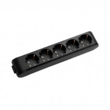 Колодка для подовжувача Panasonic X-tendia із заземленням 5 гнізд black (WLTB04502BL-UA)