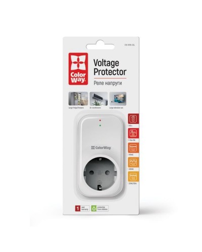 Реле напруги ColorWay LED1, white (CW-VR16-03L)