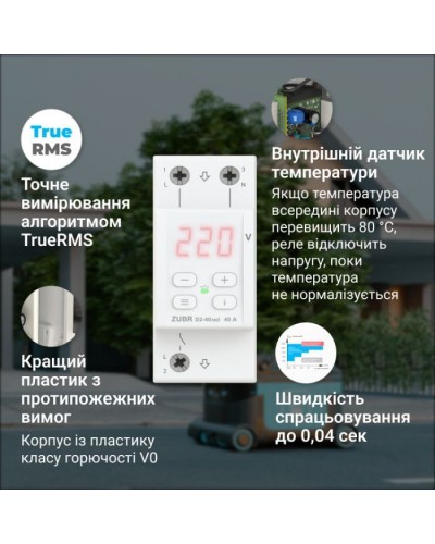 Реле напруги ZUBR D2-50 red (4820120221729)