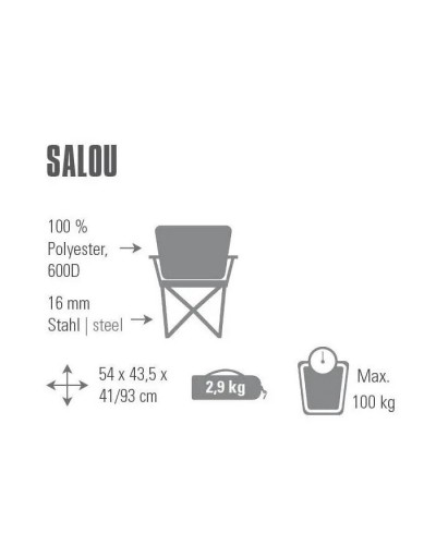 Крісло складане High Peak Salou Dark Grey/Blue (928988)