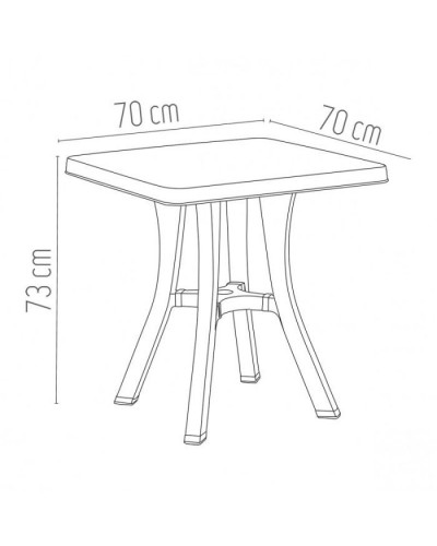 Стіл садовий Irak Plastik Royal 70х70 см білий (5735)