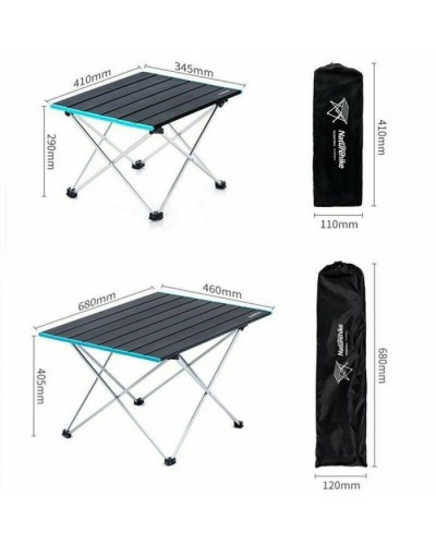 Туристичний стіл Naturehike NH19Z008-Z, алюміній, Розмір S, сірий (6927595737293)