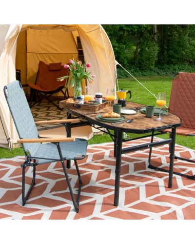 Туристичний стіл Bo-Camp Woodbine Oval 100x70 cm Black/Wood look (1404185)