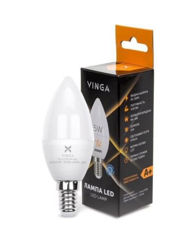 Лампочка Vinga VL-C37E14-53L