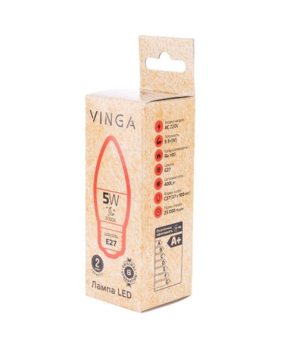 Лампочка Vinga VL-C37E27-53L