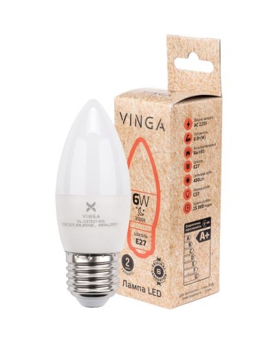Лампочка Vinga VL-C37E27-63L
