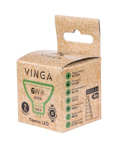 Лампочка Vinga VL-MR16GU53-64L-220