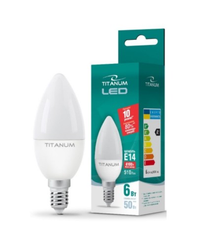 Лампочка TITANUM C37 6W E14 4100K 220V (TLС3706144)