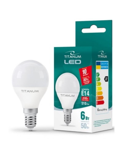 Лампочка TITANUM G45 6W E14 4100K 220V (TLG4506144)