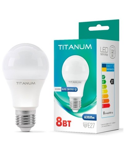 Лампочка TITANUM A60 8W E27 4100K (TLA6008274)